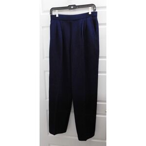 St John Collection‎ Navy Blue Santana Pleated Front Pants with Pockets USA 4